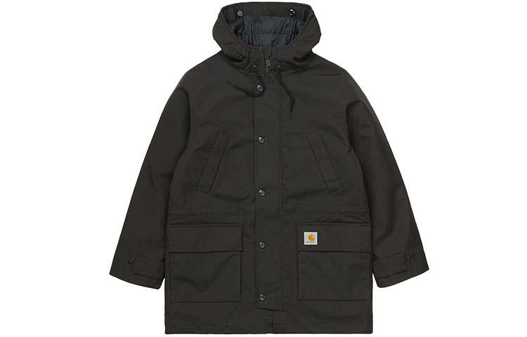 Carhartt WIP Parka Coats Men's Black Hooded Moderate