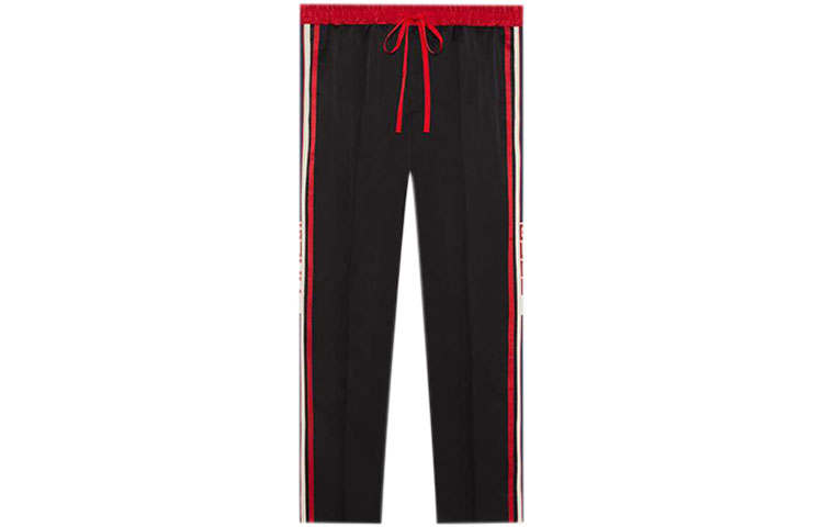 GUCCI Knitted Sweatpants Men's Black Moderate Straight Fit Pants