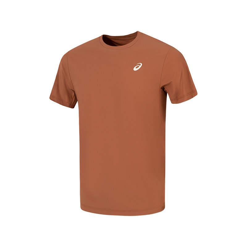 ASICS ASICS T Shirts Men's Orange Crew Neck Moderate