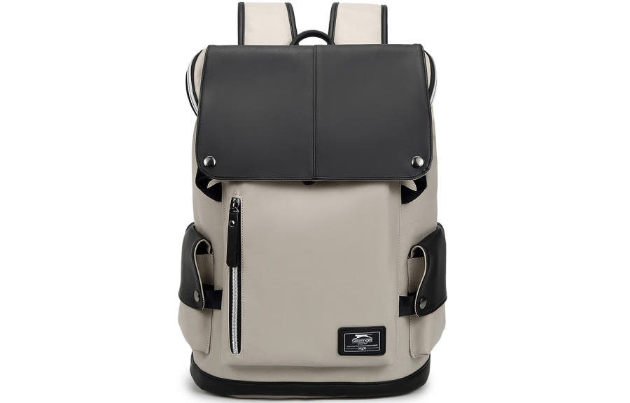 Slazenger PU Soft Leather Backpack Large Unisex Black/Black White