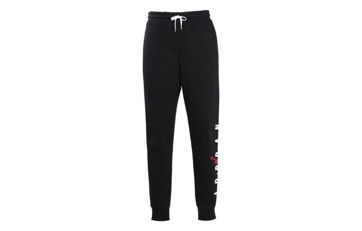 Jordan Jordan Air Letter Print Fleece Lined Casual Cuffed Long Knitted Sweatpants Men's Black