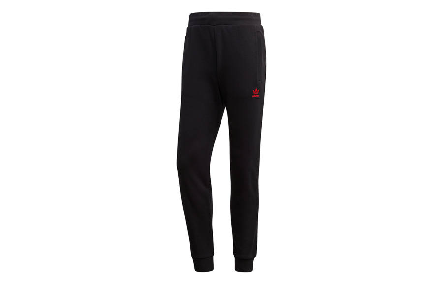 Adidas Originals Trefoil Knitted Sweatpants Men's Black Moderate Cuffed Pants