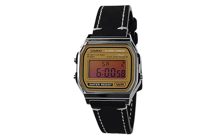 CASIO CASIO Custom Collection Electronic Movement Leather Strap Watch Men's Watches Yellow Watch Dial