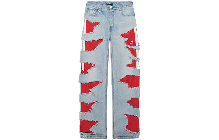 Balenciaga Jeans Men's Blue Moderate Wide Leg Pants