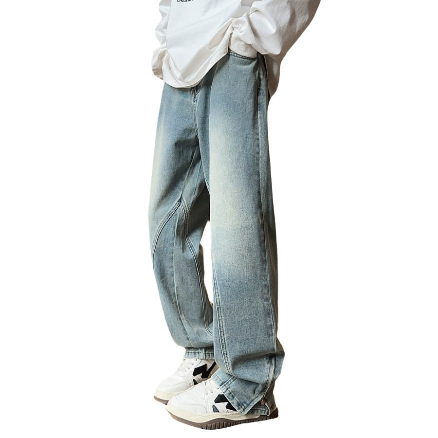 Tonlion Jeans Men's Yellow Mud Moderate Straight Fit Pants
