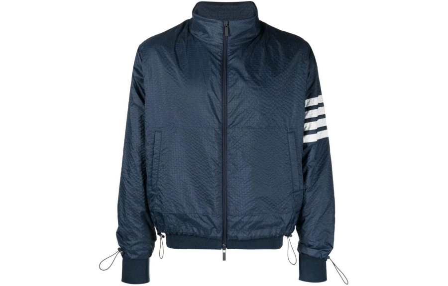 THOM BROWNE THOM BROWNE 4 Bar Striped Zipped Ripstop Jacket