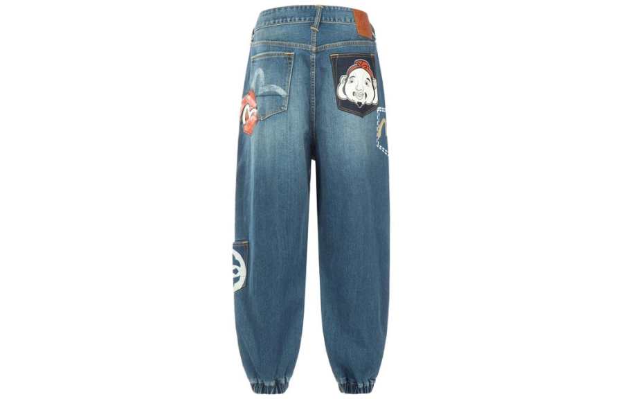 EVISU EVISU Jeans Men's Denim Blue Moderate Cuffed Pants