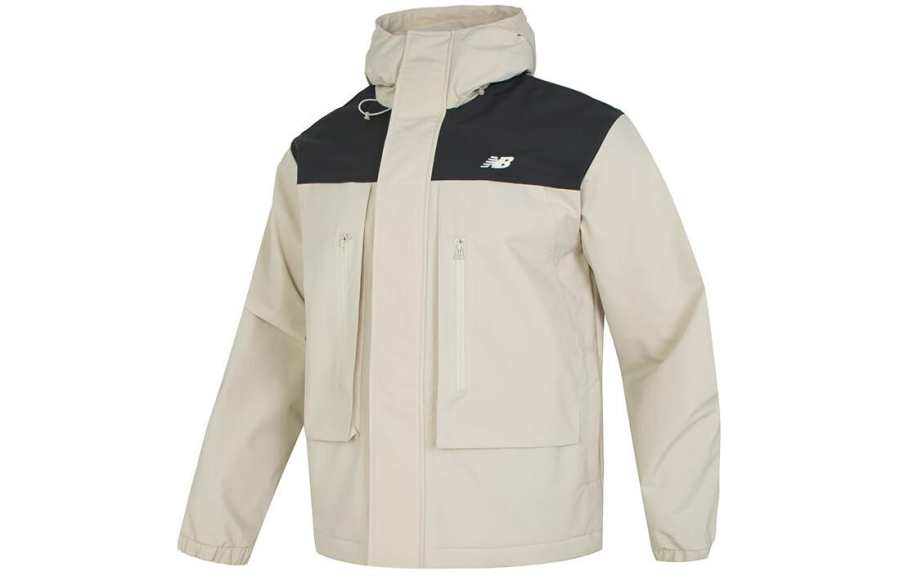 New Balance New Balance Multicolor Fleece Lined Casual Outdoor Hood Jackets & Coats Men's Gray White