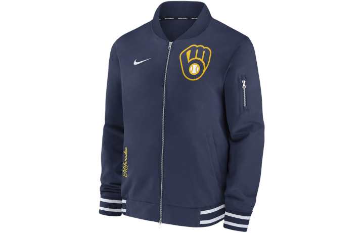 Nike Nike Milwaukee Brewers Authentic Collection Men's Nike Mlb Full-Zip Bomber Jacket