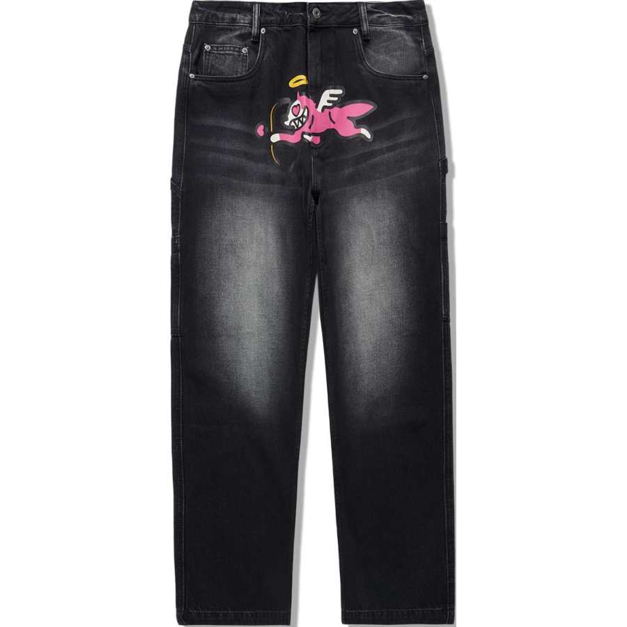 Li-Ning Li Ning Jeans Men's Denim Black Moderate Straight Fit Pants