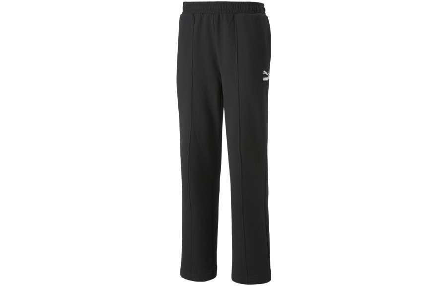 PUMA Knitted Sweatpants Men's Black Moderate Straight Fit Pants