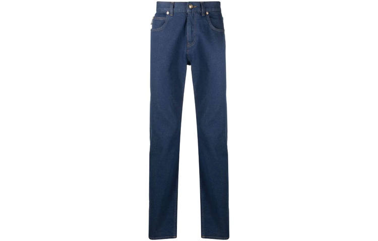 VERSACE VERSACE Jeans Men's Blue Moderate Straight Fit Pants