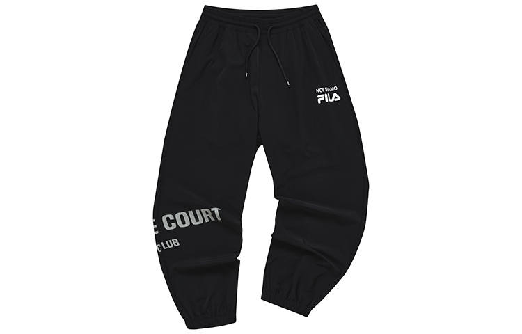 FILA FUSION Knitted Sweatpants Men's Pitch Black Moderate Cuffed Pants