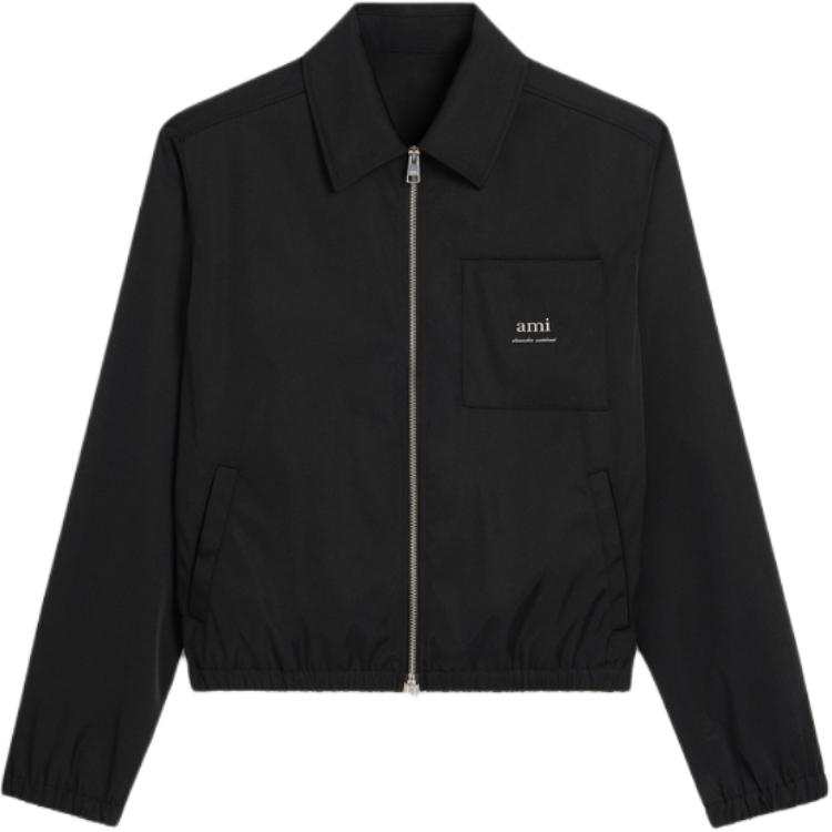 AMIPARIS AMI Paris Logo Lettering Zip Up Bomber Jacket