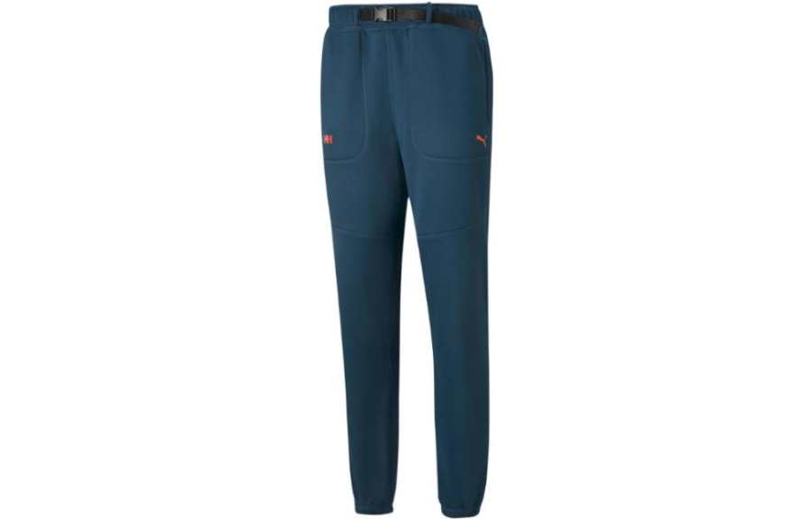 PUMA Classics Padded Knitted Sweatpants Unisex Dark Blue Moderate Cuffed Pants