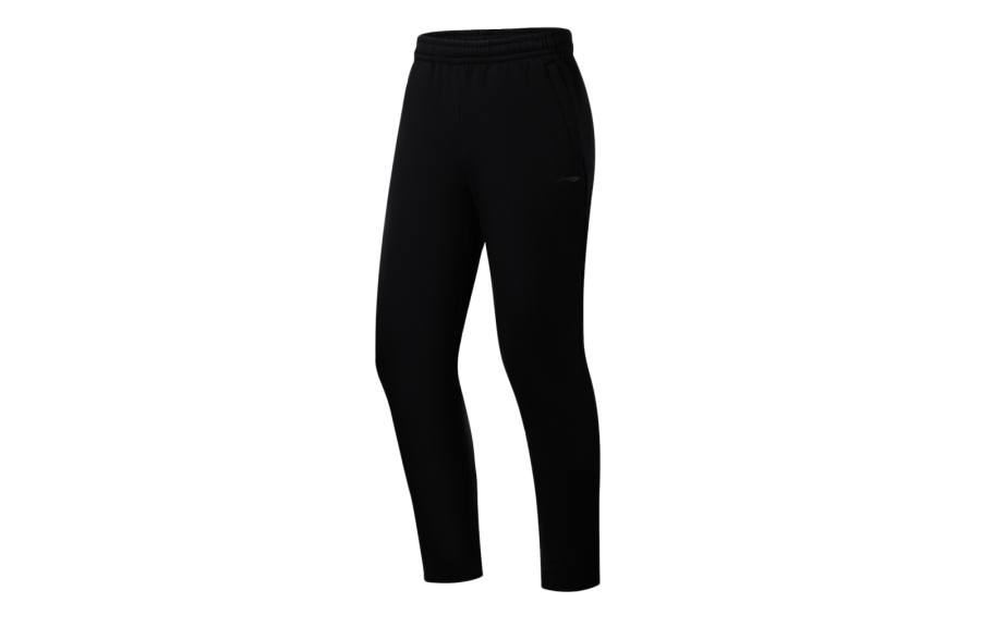 Li-Ning Li Ning Fitness Series Solid Color Fleece Lined Thermal Elastic Waistband Knitted Sweatpants Men's Black