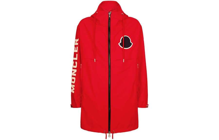 Moncler Jackets Men's Red Hooded Non Detachable Moderate Other