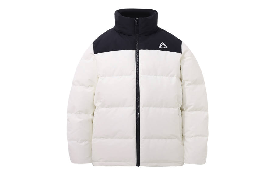 PEAK PEAK Down Jackets Unisex Ecru Stand Collar Thickened Puffer Jacket