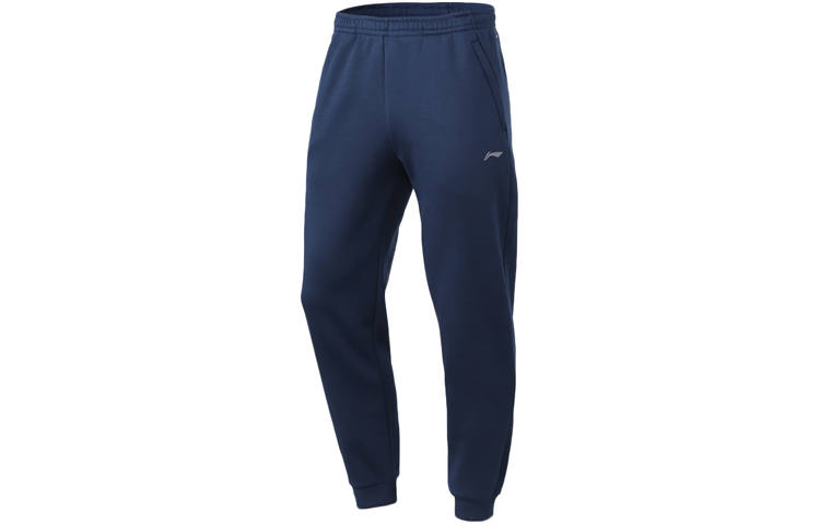 Li-Ning Li Ning Knitted Sweatpants Men's Guangdong Blue Thickened Cuffed Pants
