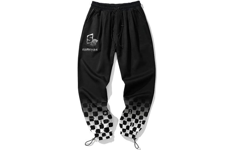 SANSYAS SANSYAS Elastic Cuff Casual Pants Unisex Black