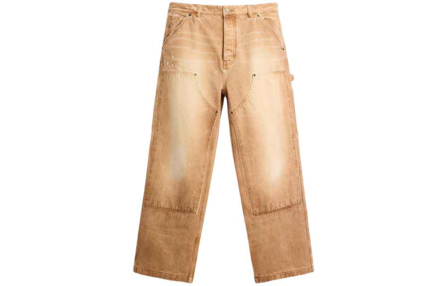 ZARA Jeans Men's Yellow Ochre Moderate Straight Fit Pants