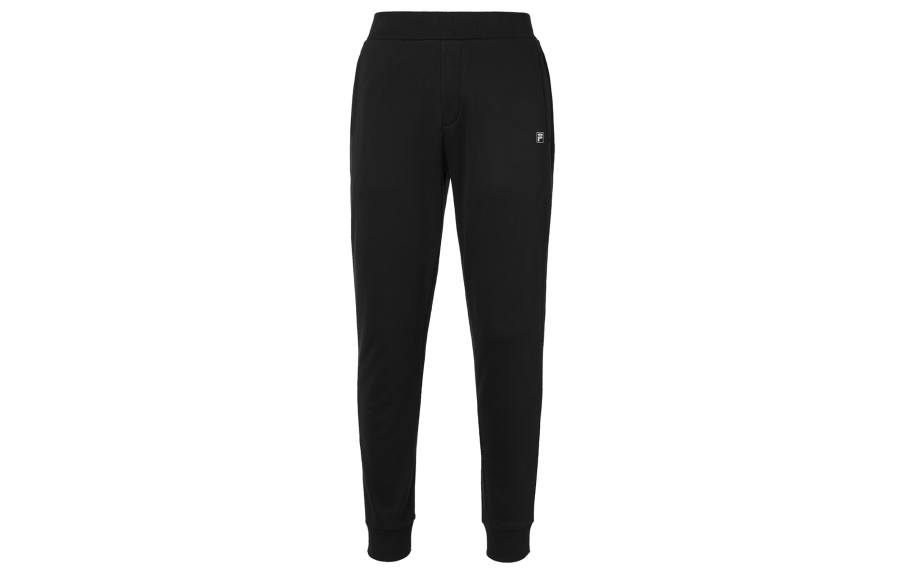 FILA Knitted Sweatpants Men's Jet Black Moderate Cuffed Pants
