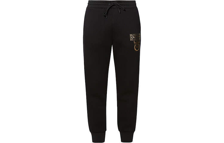 EVISU EVISU Knitted Sweatpants Men's Black Moderate Cuffed Pants