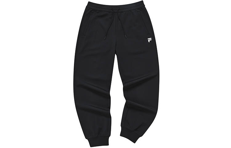 FILA FUSION Knitted Sweatpants Men's Pitch Black Moderate Cuffed Pants