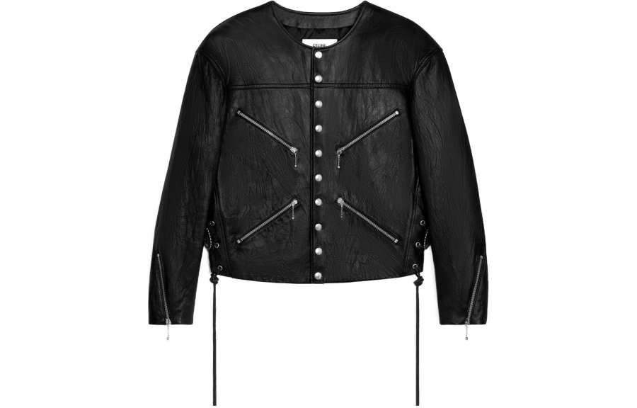 CELINE CELINE SS24 Leather Jacket Men's Black
