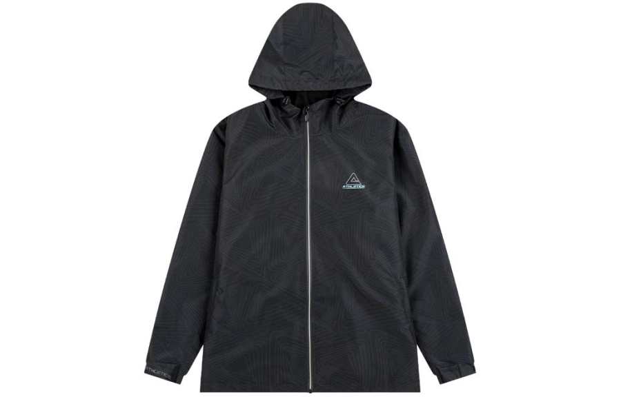 PEAK Trench Coats Men's Black Hooded Thickened And Fleece Lined Other