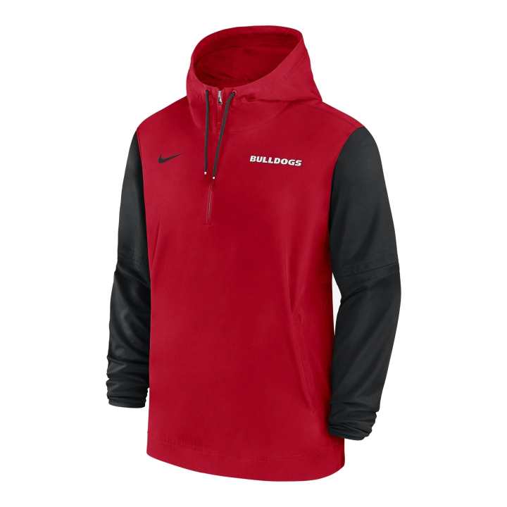 Nike Nike Georgia Bulldogs Sideline Pre Game Player Men's Nike College 1/2 Zip Hooded Jacket