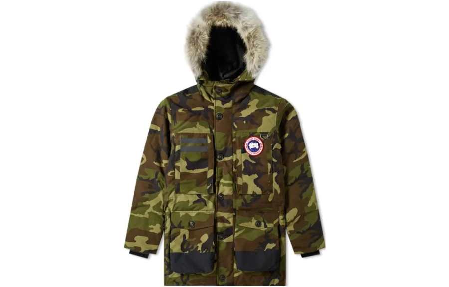 Canada Goose Parka Coats Men's Classic Camouflage Fur Collar Moderate