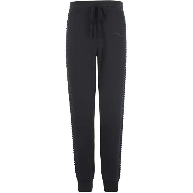 VERSACE VERSACE Knitted Sweatpants Men's Black Moderate Cuffed Pants