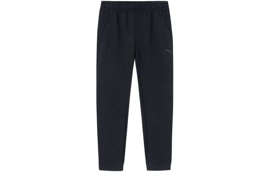 ANTA Variety Training Collection Knitted Sweatpants Men's Black Moderate Cuffed Pants