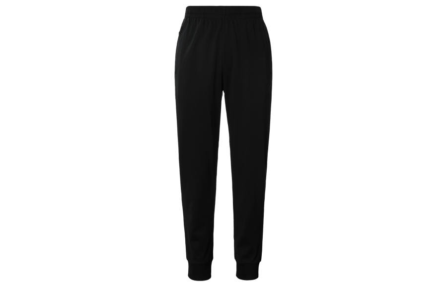 ANTA Knitted Sweatpants Men's Black Moderate Cuffed Pants