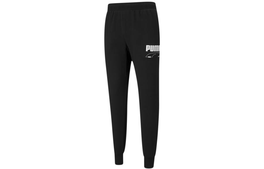 PUMA PUMA Knitted Sweatpants Men's Black Moderate Cuffed Pants