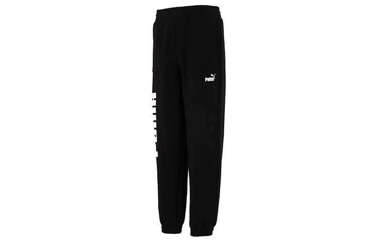 PUMA PUMA Knitted Sweatpants Men's Black Moderate Cuffed Pants