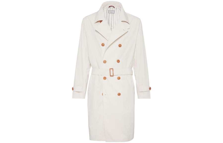 Brunello Cucinelli notched-lapels double-breasted trench coat