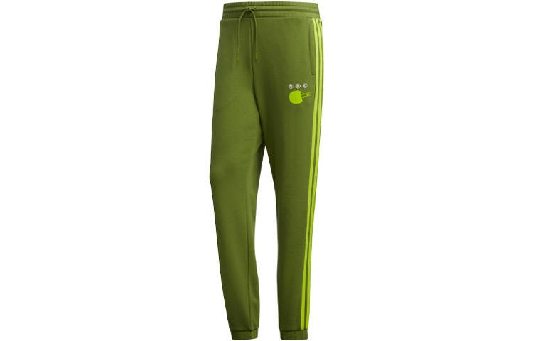 Adidas Neo Knitted Sweatpants Men's Olive Green Moderate Cuffed Pants
