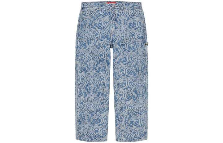 Supreme Supreme Script Jacquard Double Knee Denim Painter Pant