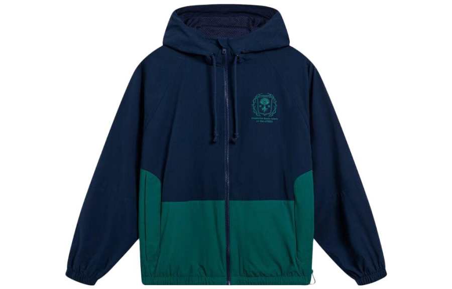 Li-Ning Li Ning BADFIVE Trench Coat Men's Dark Marine Blue Lush Green