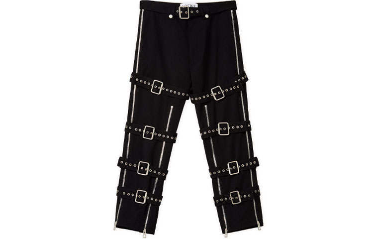 LOEWE LOEWE Wool Gabardine Bondage Belted Trousers