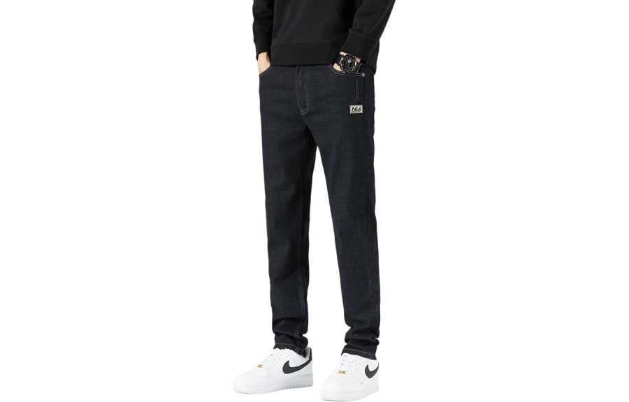 BALENO Jeans Men's Black Moderate Straight Fit Pants