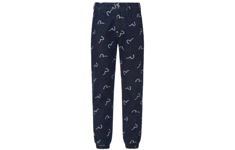 EVISU EVISU Jeans Men's Denim Blue Moderate Cuffed Pants