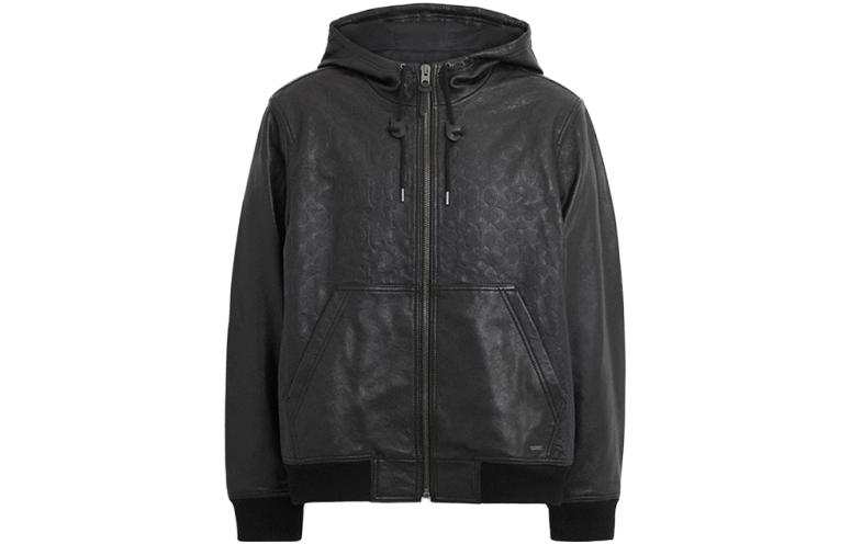 COACH COACH SS23 Leather Jacket Men's Black
