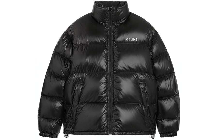 CELINE CELINE Down Jackets Men's Black Stand Collar Moderate Other