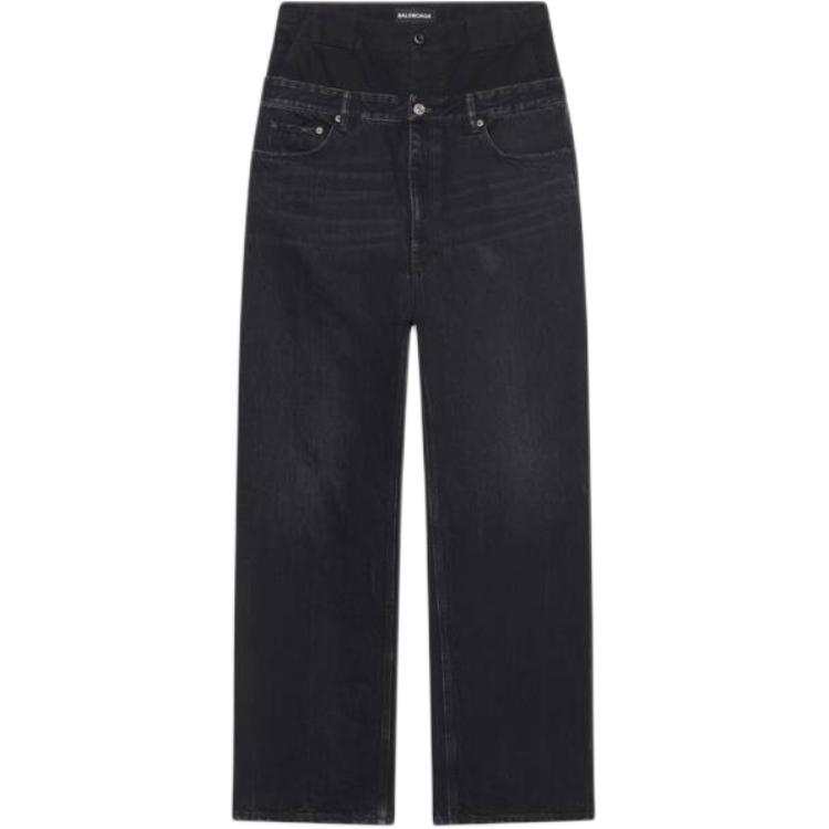 Balenciaga Jeans Men's Black Moderate Straight Fit Pants
