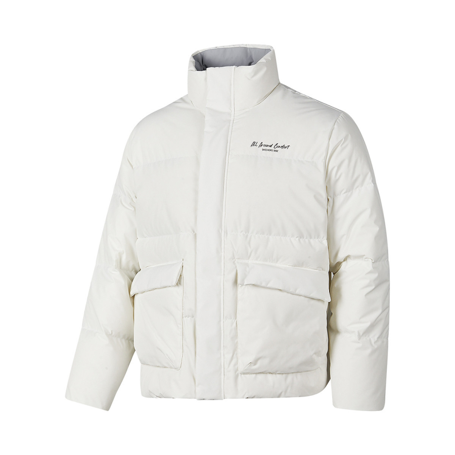 Skechers Sports League Collection FW24 Puffer Jacket Unisex Marshmallow White