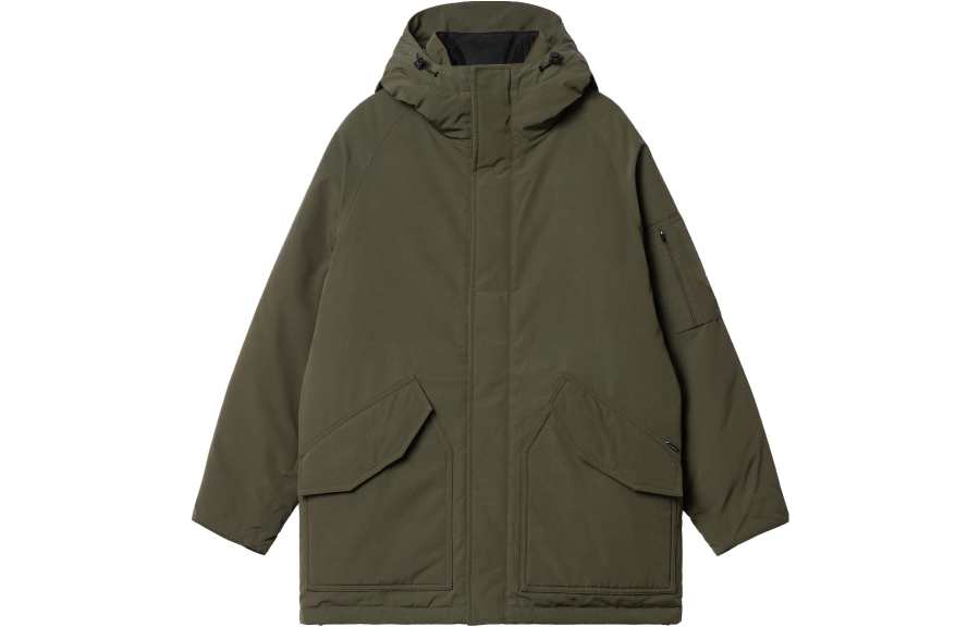 Carhartt WIP Parka Coats Men's Cypress Color Hooded Non Detachable Moderate Other