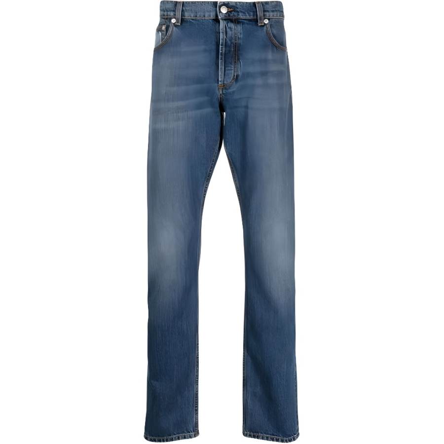 Alexander McQueen 【Previous Season】frayed panel straight-leg jeans